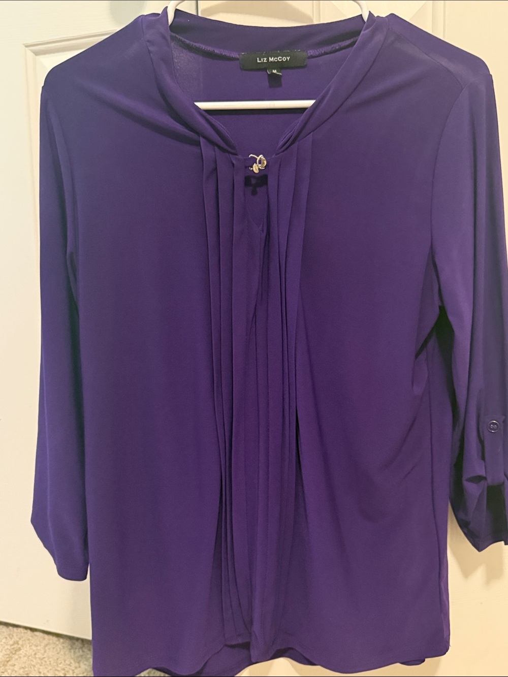 Mccoy Purple Pleated Front Women's Blouse